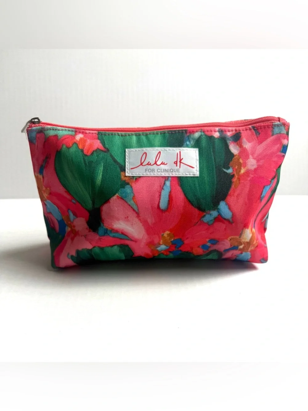 Clinique x Lulu DK Autumn 2015 Limited Edition Cosmetic Bag Floral Pink Green